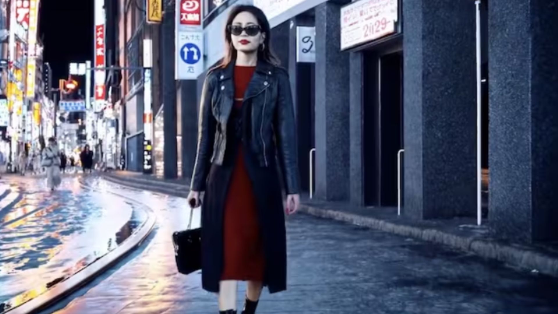 sora girl walking in the city