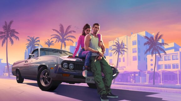 gta 6 image a muscle car with a girl and a guy